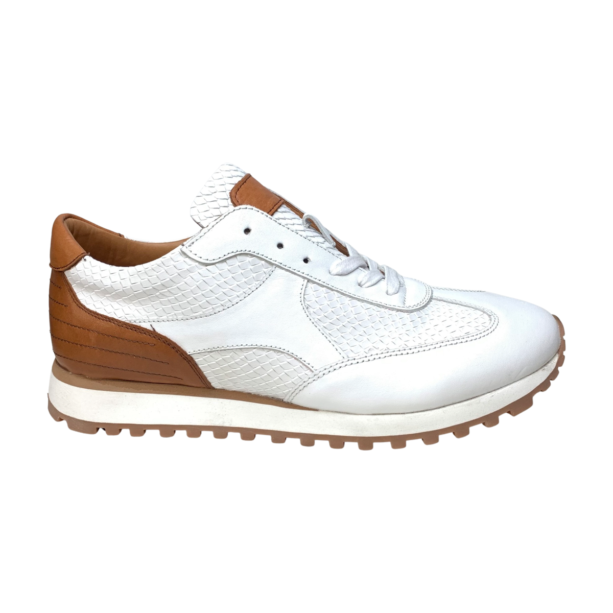 Sigotto White High-end Leather Sneakers - Dudes Boutique