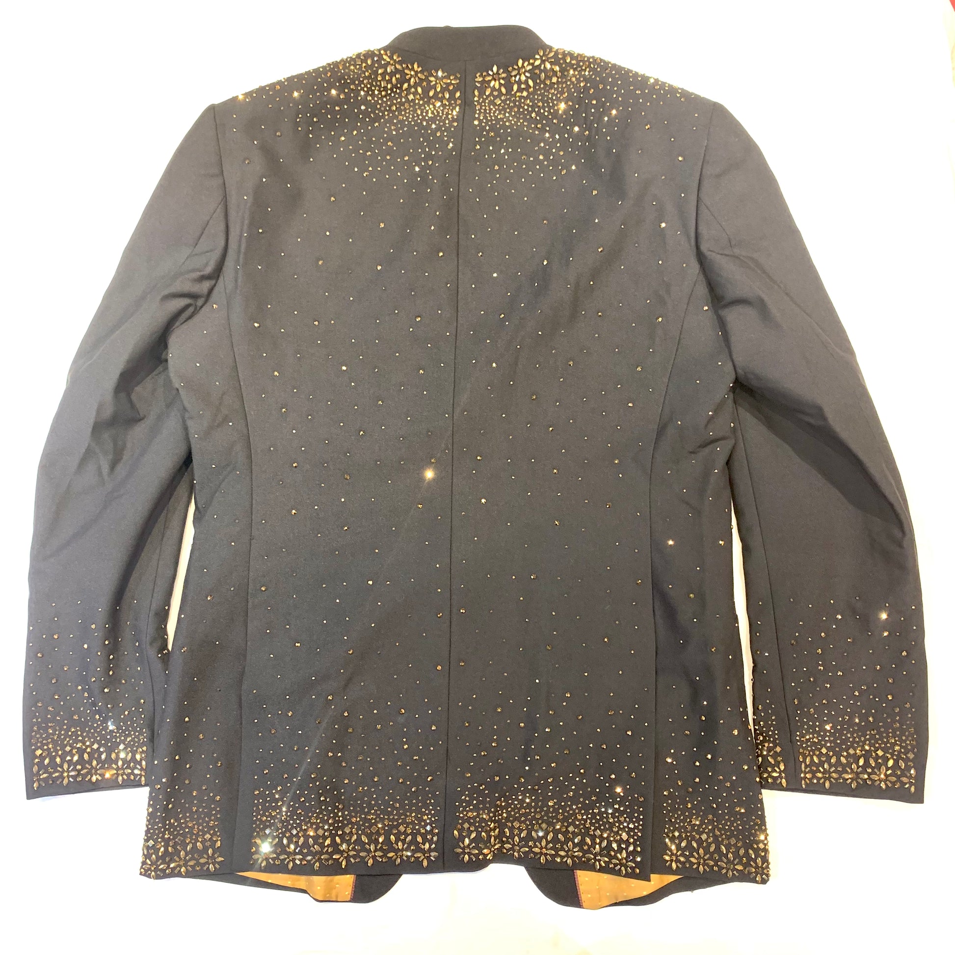 Barocco Men's  Black  Gold Fully Loaded Crystal Blazer - Dudes Boutique