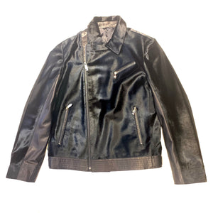 Barya NewYork Black Pony Hair Biker Jacket - Dudes Boutique