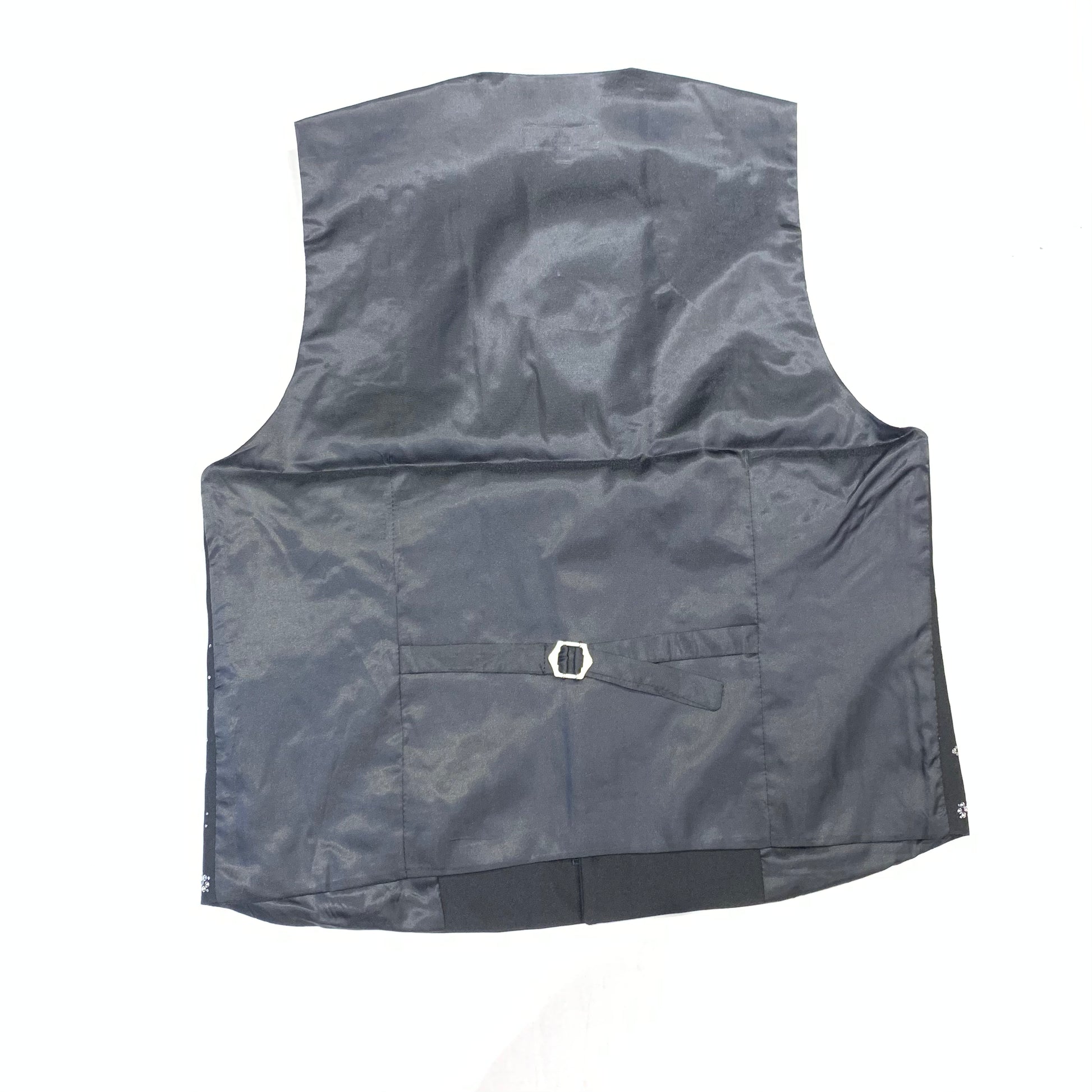 Barocco Men's Black Silver Crystal Dress Vest - Dudes Boutique