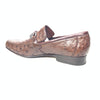 Los Altos Men's Brown Ostrich Quill Buckled Dress Loafers - Dudes Boutique