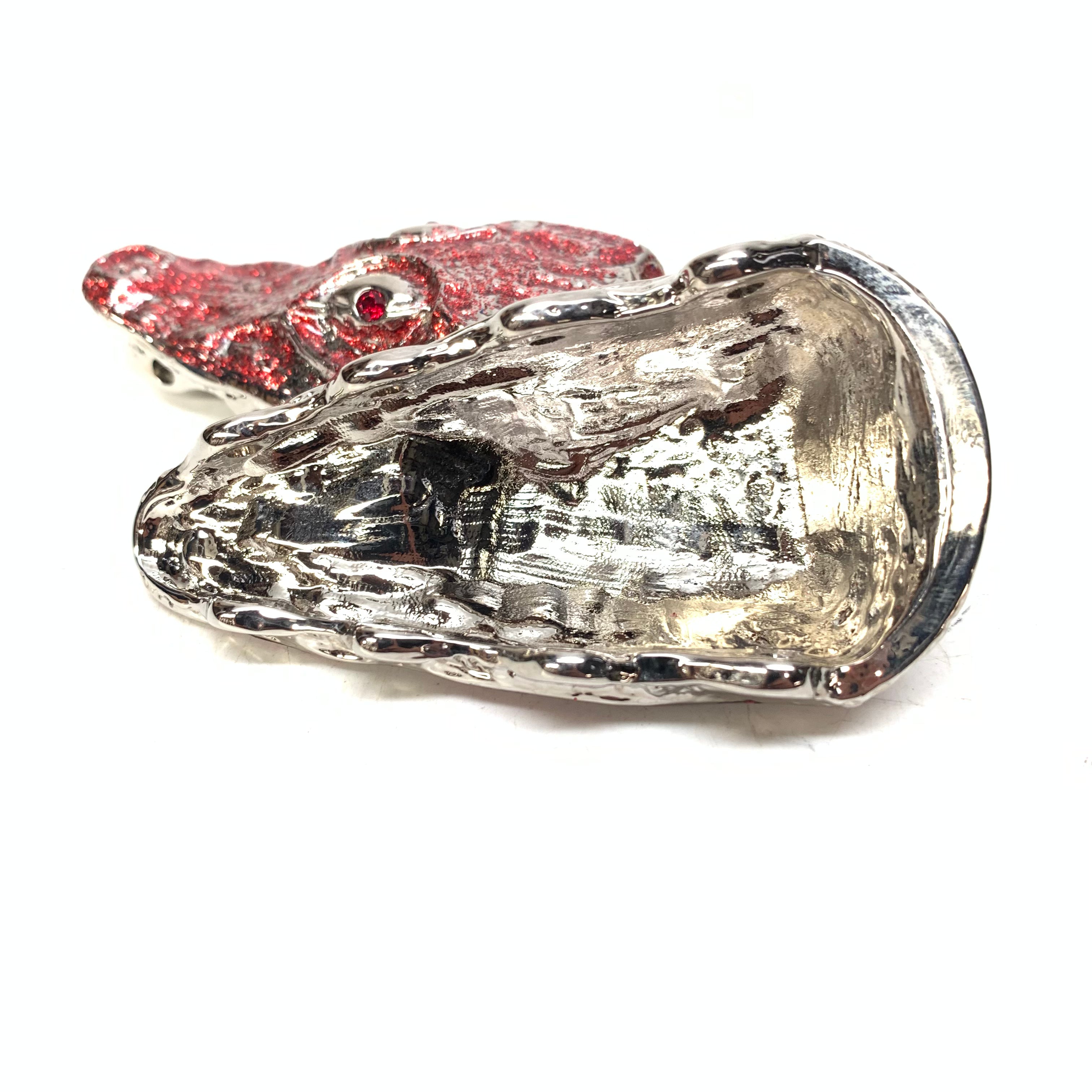 Mauri "Crystal Eye" Red Gator Head Lace Holders - Dudes Boutique