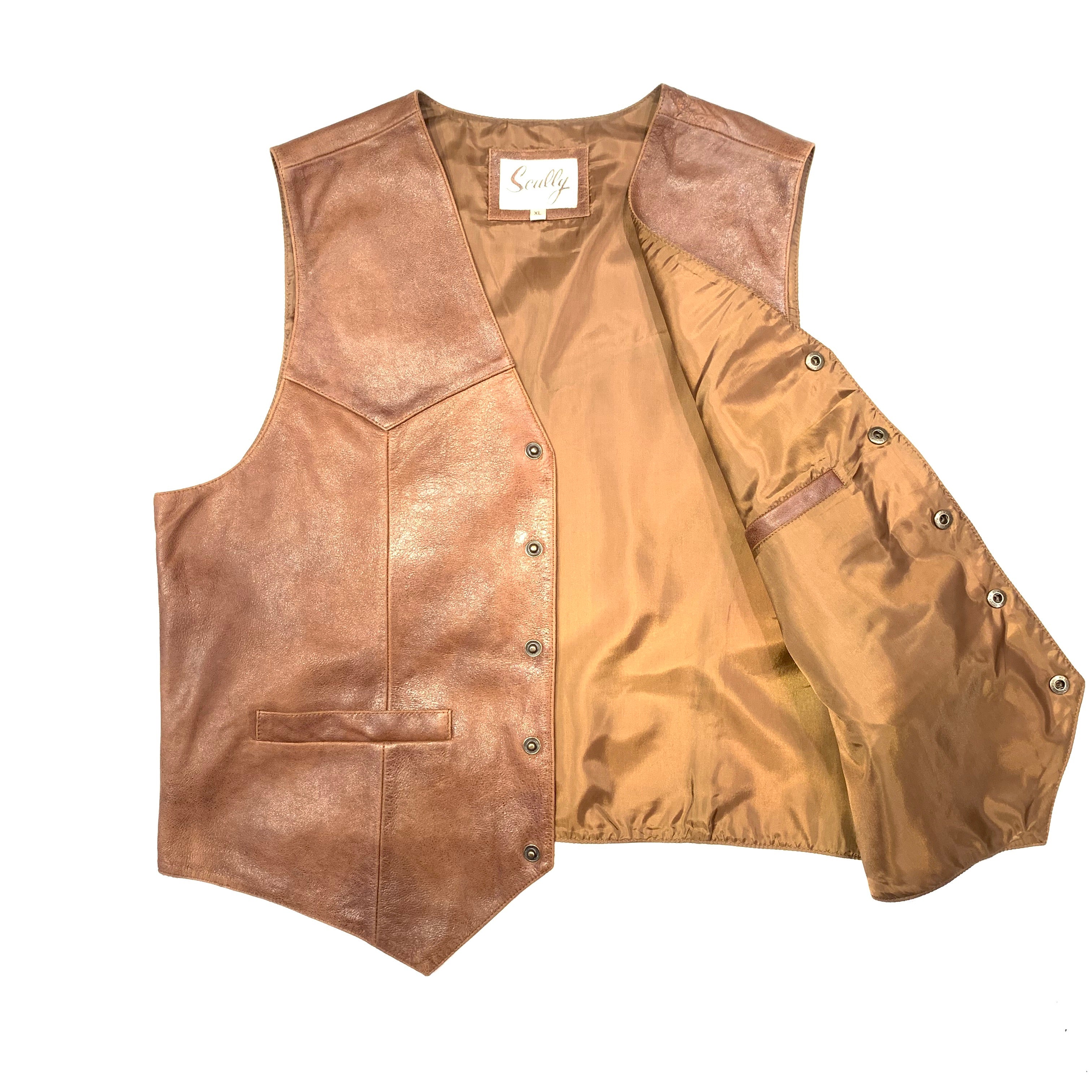 Scully Men's Brown Vintage Lambskin Vest - Dudes Boutique