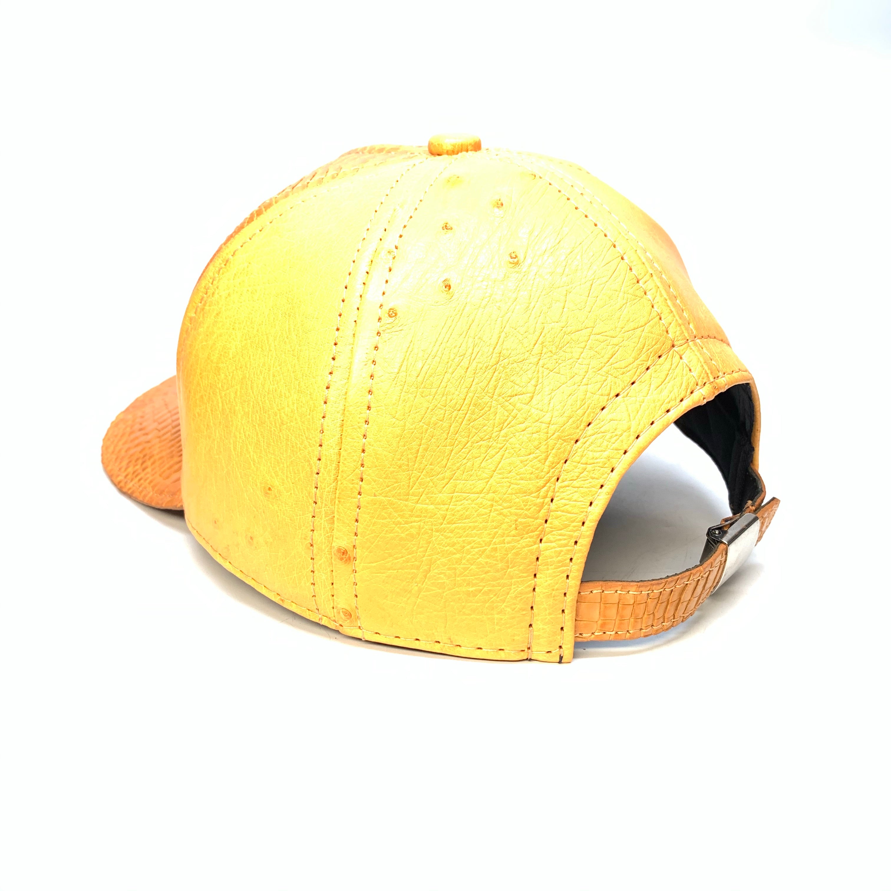 Kashani Orange Alligator & Ostrich Quill StrapBack Hat - Dudes Boutique