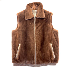 Barya NewYork Brown Mink/ Quilted Lambskin Vest - Dudes Boutique