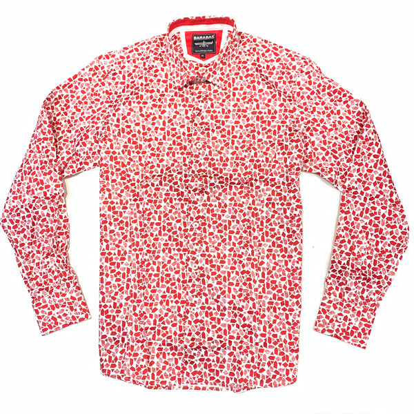 Barabas Red Pentagon Button Up Shirt - Dudes Boutique