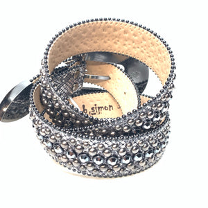 b.b. Simon chrome fully loaded swarovski crystal belt - Dudes Boutique