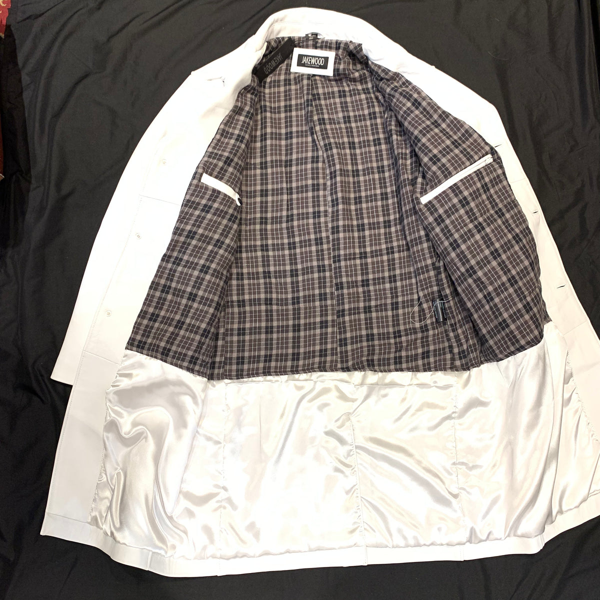 Jakewood White Lambskin Full 7/8 Trench Jacket - Dudes Boutique