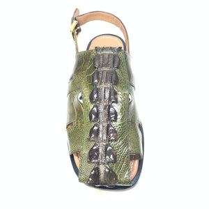 Mauri 5133 Mayhem Olive Green Exotic Hornback / Ostrich Leg Eyes Sandals - Dudes Boutique