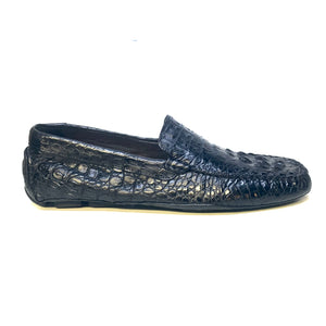 Calzoleria Toscana Black Hornback Crocodile Loafers - Dudes Boutique