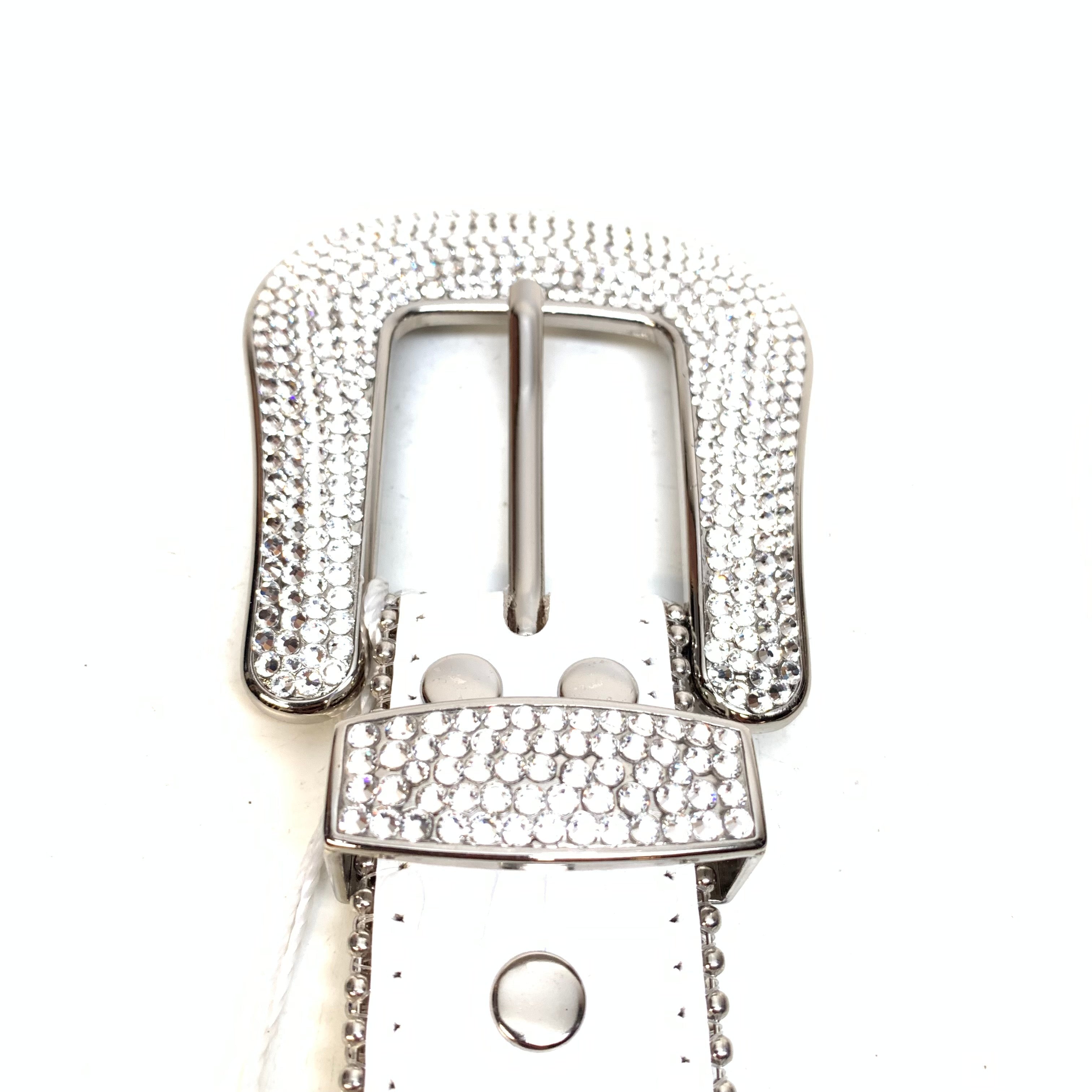 b.b. Simon White Ice Fully Loaded Crystal Belt – Dudes Boutique