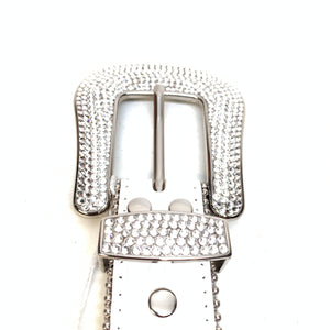 b.b. Simon White Ice Fully Loaded Crystal Belt - Dudes Boutique