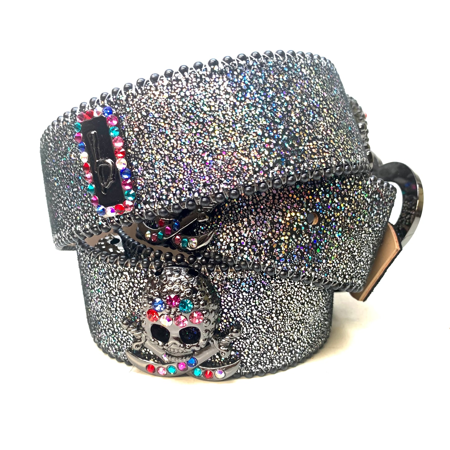 b.b. Simon Knuckle Pirate Multi Crystal Belt - Dudes Boutique
