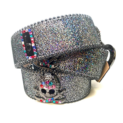 b.b. Simon Knuckle Pirate Multi Crystal Belt - Dudes Boutique