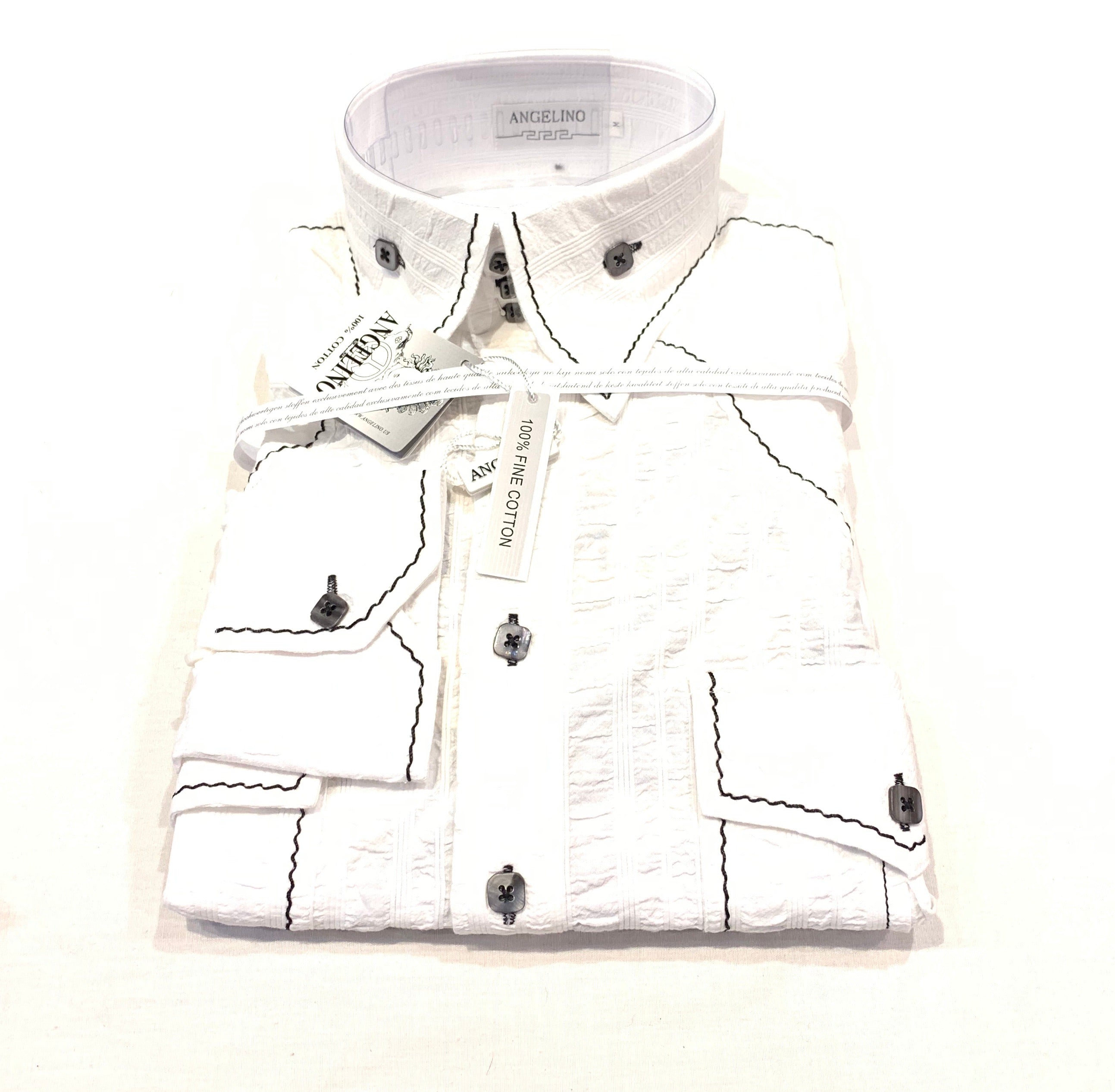 Angelino Hand Stitched Button Up Shirt - Dudes Boutique