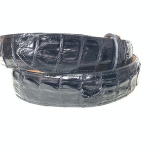 Kashani Black Hornback Crocodile Tail Exotic Skin Belt - Dudes Boutique