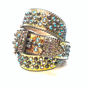 b.b. Simon 'Gold Helix Universe' Big B Studded Crystal Belt - Dudes Boutique