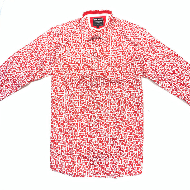 Barabas Red Pentagon Button Up Shirt - Dudes Boutique