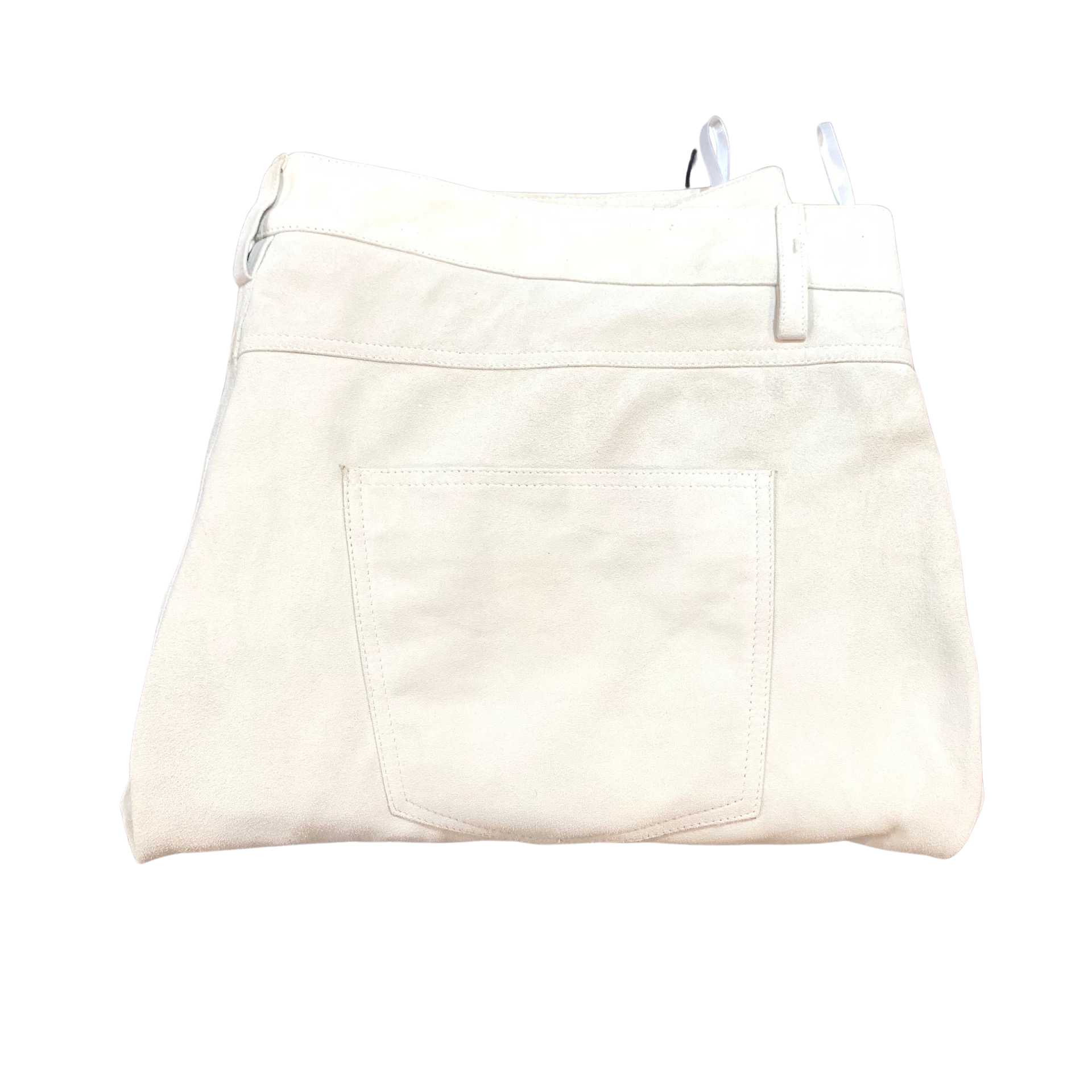 Kashani Men's White Suede Straight Cut Pants - Dudes Boutique