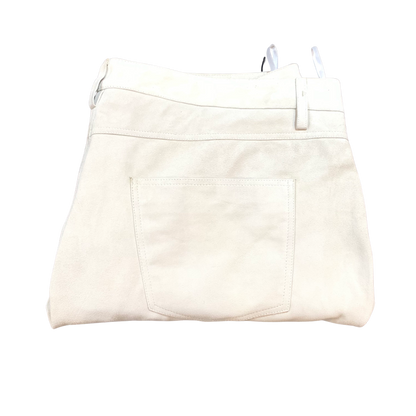 Kashani Men's White Suede Straight Cut Pants - Dudes Boutique