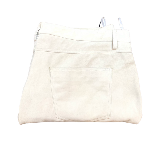 Kashani Men's White Suede Straight Cut Pants - Dudes Boutique