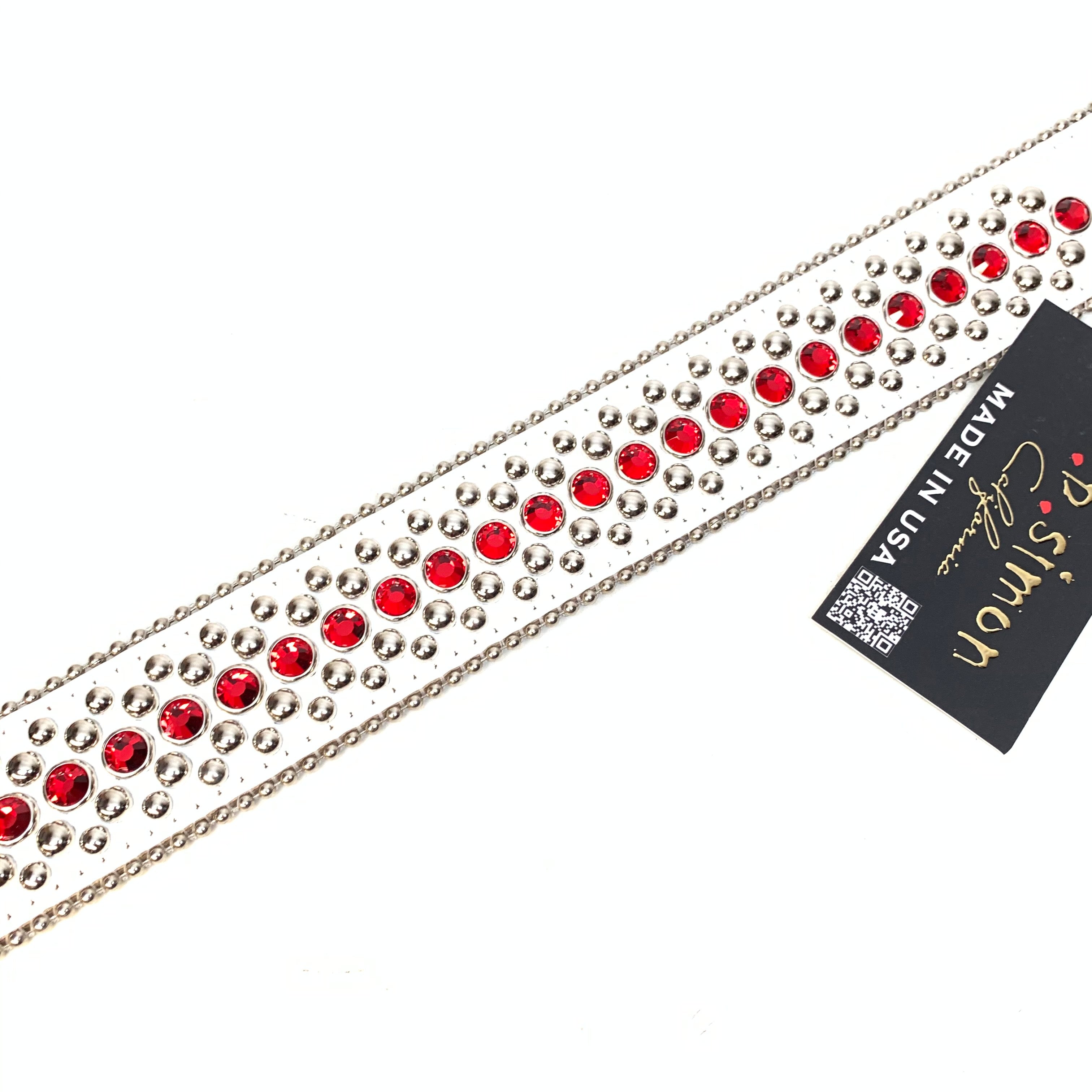 b.b. Simon White Red Magic Crystal Belt - Dudes Boutique