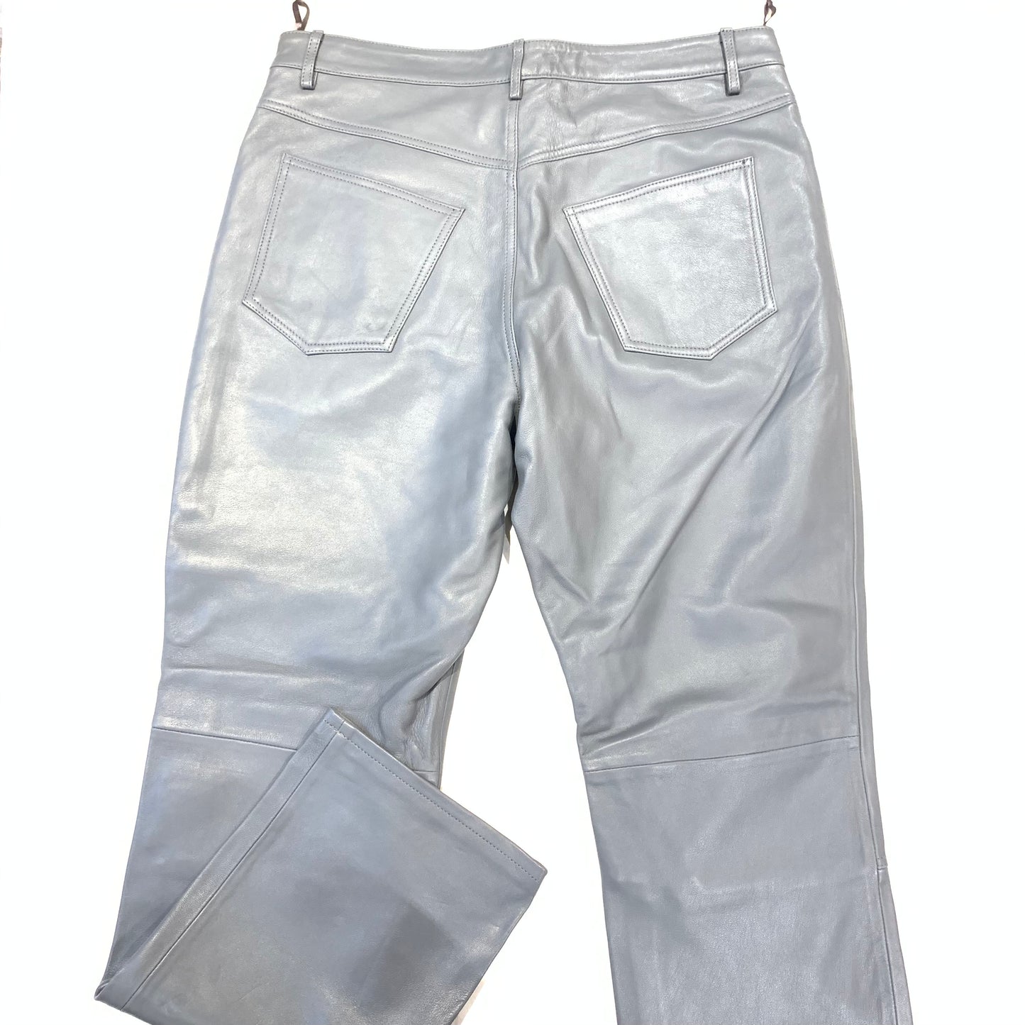 Kashani Men's Grey Lambskin Straight Cut Leather Pants - Dudes Boutique