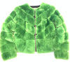 Barya NewYork Ladies Cim Yesil Green Rex Chinchilla Fur Coat - Dudes Boutique