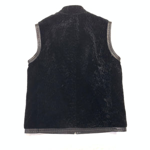 Barya NewYork Black Astrakhan Lambskin Vest - Dudes Boutique