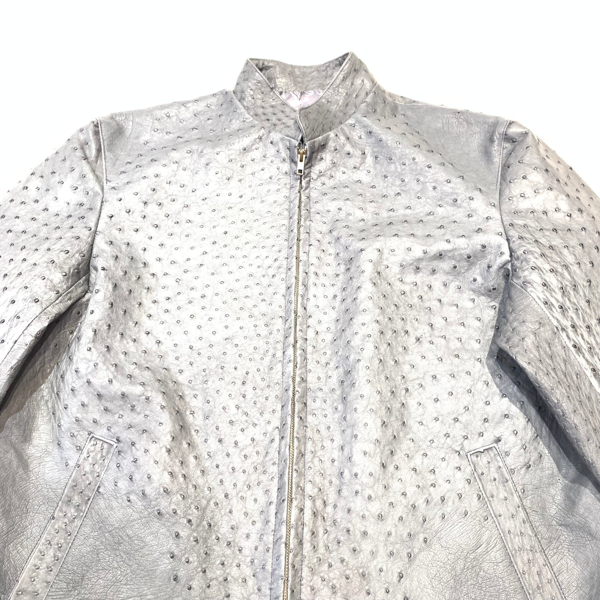 Kashani Charcoal Grey Full Ostrich Quill Jacket - Dudes Boutique