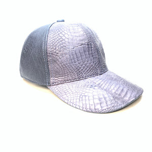 Kashani Smoke Navy Alligator & Ostrich Quill StrapBack Hat - Dudes Boutique