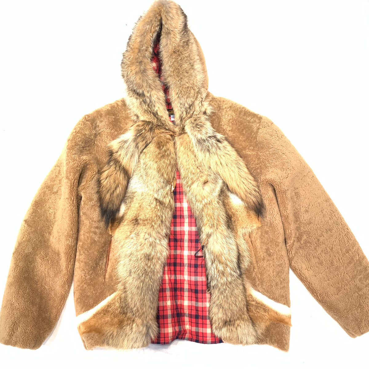 Kashani Natural Fox Tail Hooded Mouton Shearling - Dudes Boutique