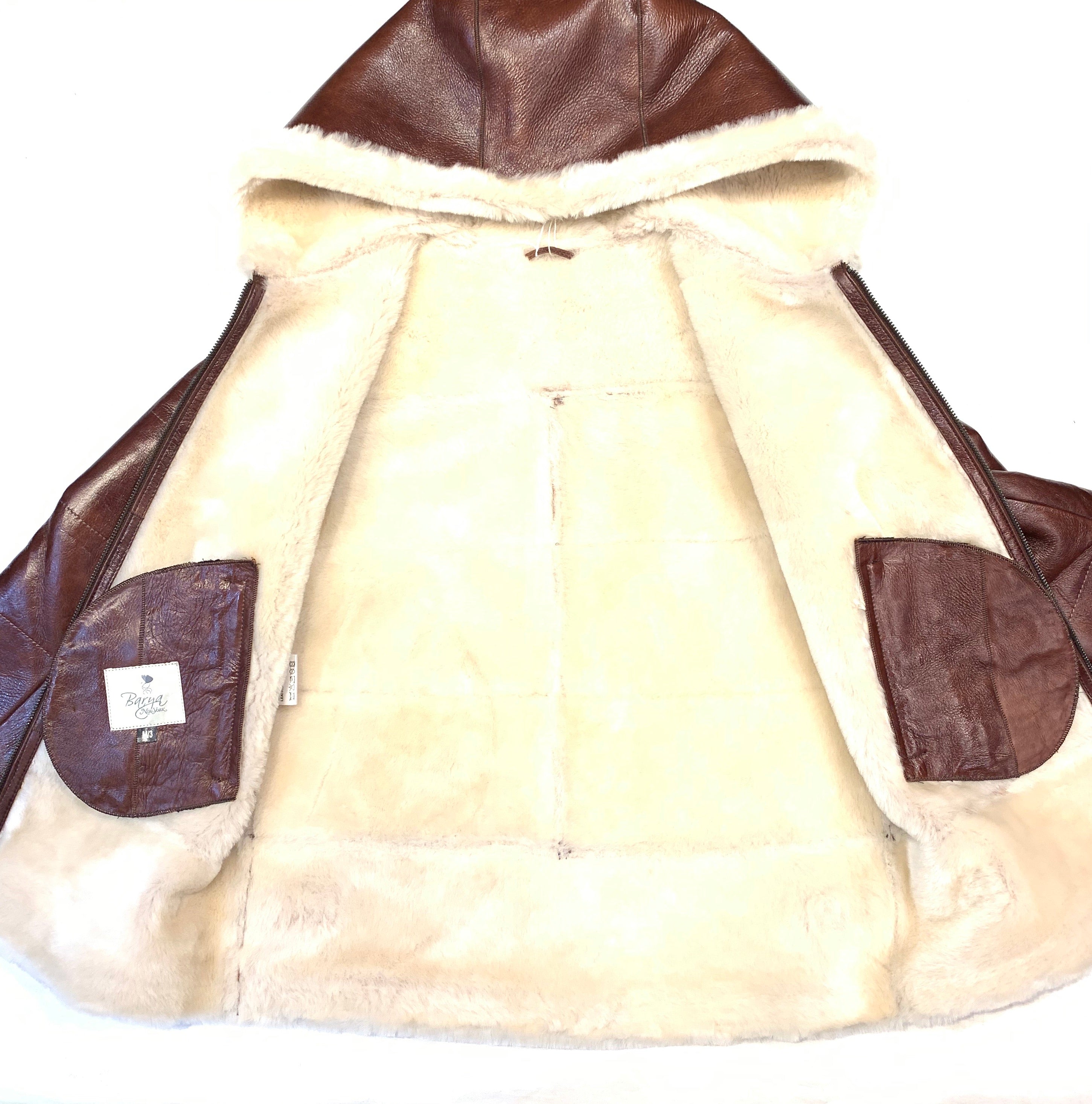 Barya NewYork Ladies Whiskey Lambskin Hooded Shearling - Dudes Boutique