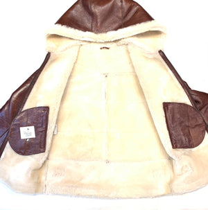 Barya NewYork Ladies Whiskey Lambskin Hooded Shearling - Dudes Boutique