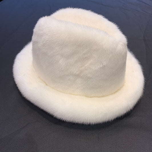 Kashani Men's White  Full Mink Fur Top Hat - Dudes Boutique