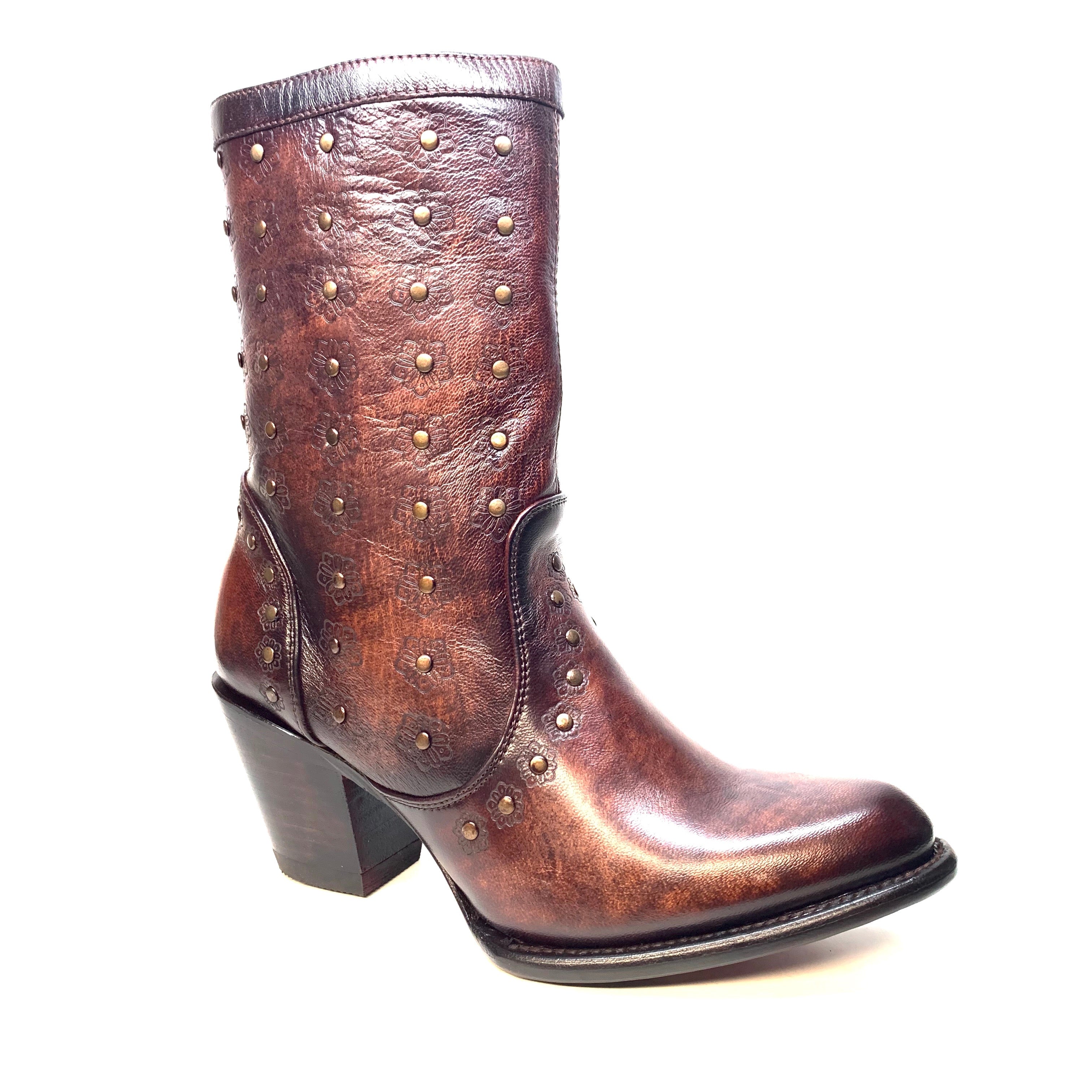 Los Altos Ladies Sunflower Studded Bovine Leather Bootie - Dudes Boutique