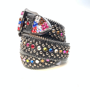 b.b. Simon Multicolored Fully Loaded Crystal Belt - Dudes Boutique