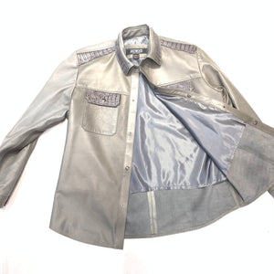 Kashani Men's Grey Alligator/LambSkin Shirt - Dudes Boutique