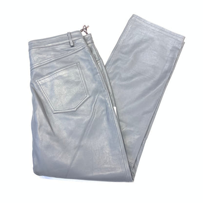 Kashani Men's Grey Lambskin Straight Cut Leather Pants - Dudes Boutique