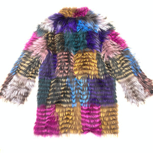 Kashani Ladies 3/4 Multi Color Fox Fur Coat - Dudes Boutique