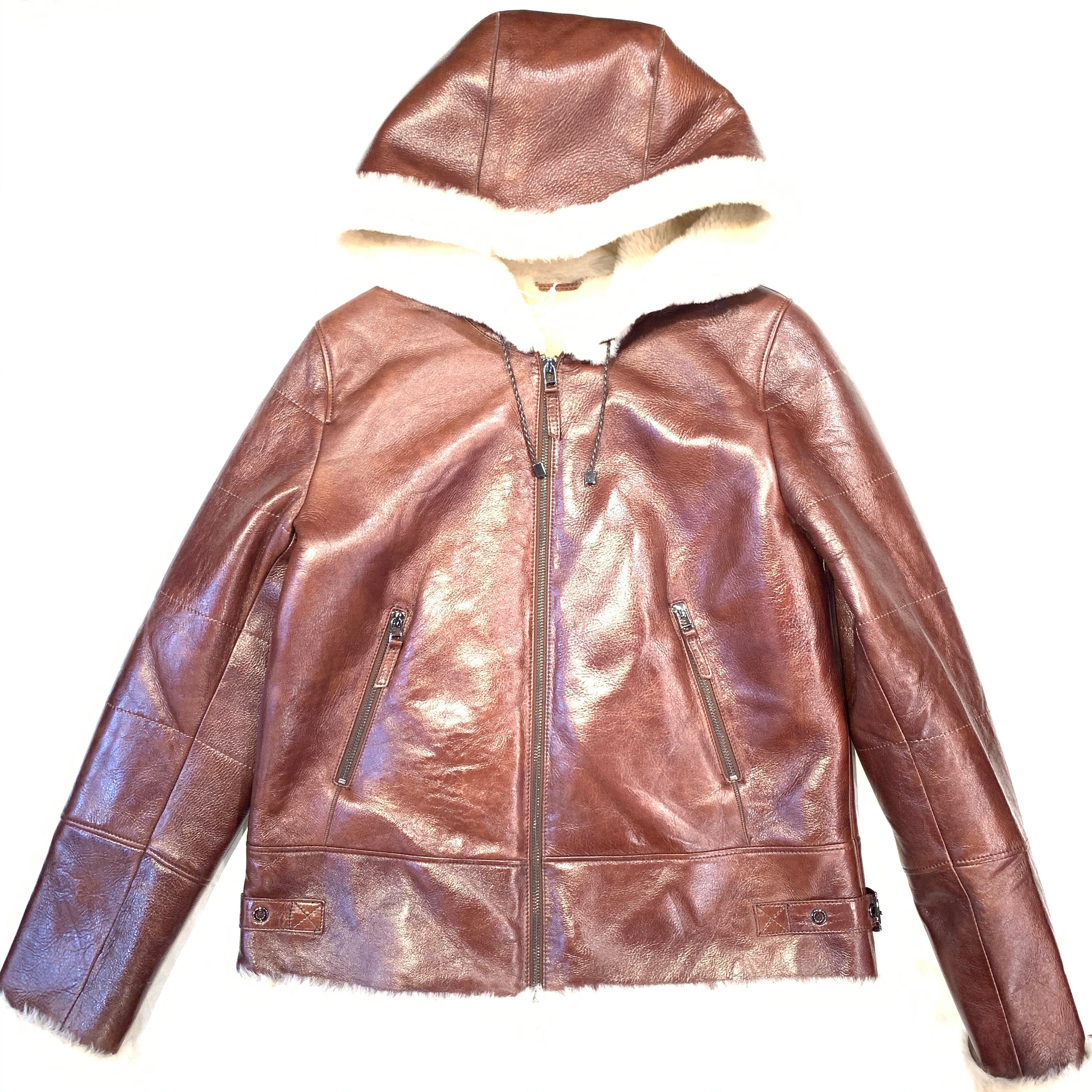 Barya NewYork Ladies Whiskey Lambskin Hooded Shearling - Dudes Boutique