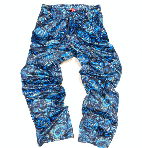 Inserch Blue Paisley Velour Jogger Pants - Dudes Boutique