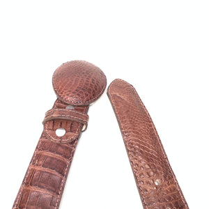 Kashani Brown Crocodile Belt - Dudes Boutique