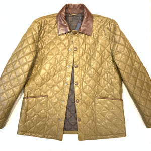 Barya NewYork British Quilted Olive Brown Lambskin Jacket - Dudes Boutique