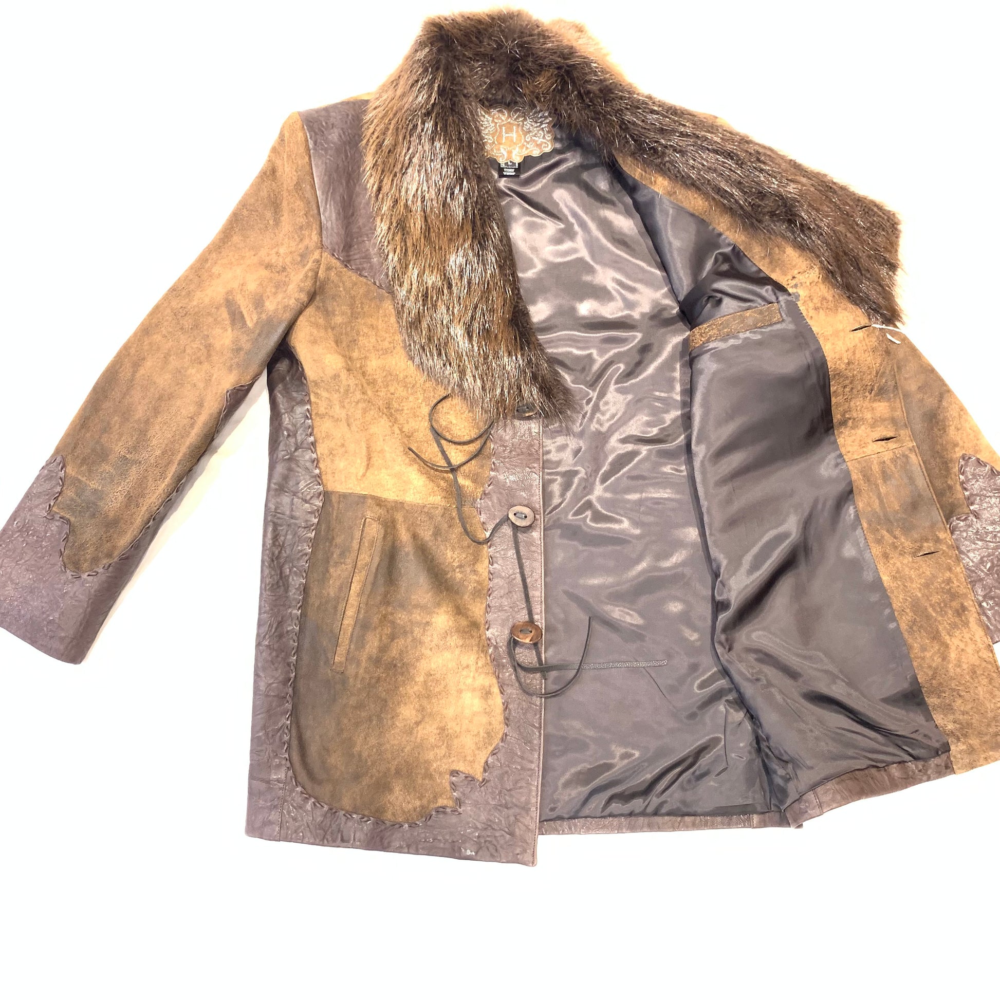 Hoss Couture Beaver Collar Alligator Hand Stitched Jacket - Dudes Boutique