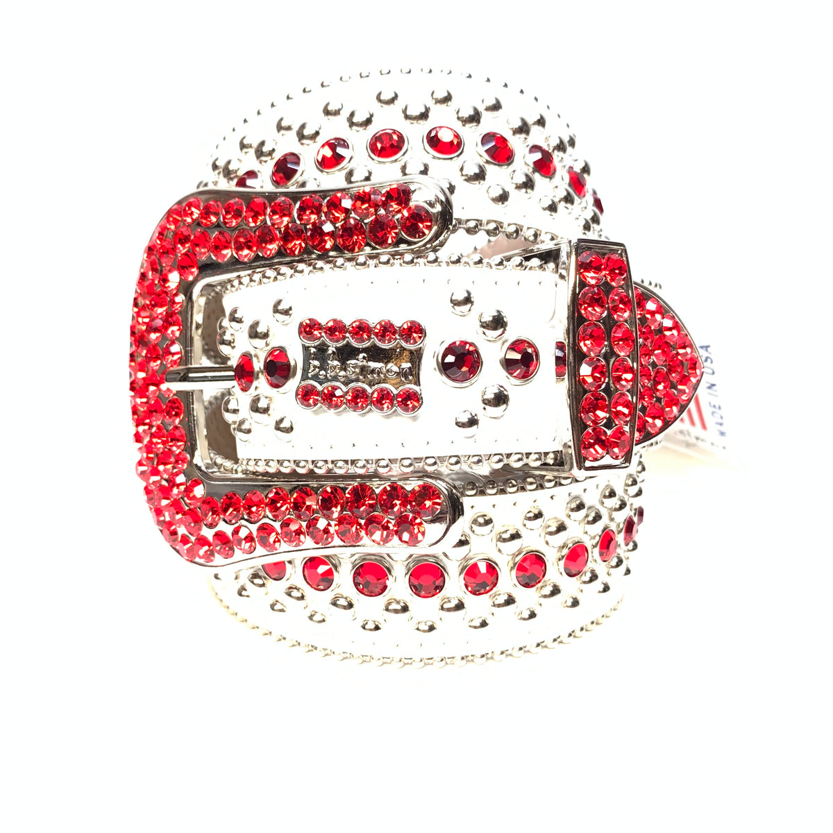 b.b. Simon White Red Magic Crystal Belt – Dudes Boutique display picture 3