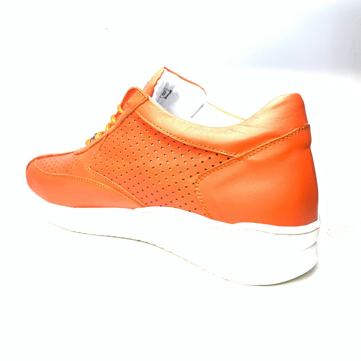 Mauri M770 Orange Arancio Perforated Crocodile Nappa Sneakers - Dudes Boutique