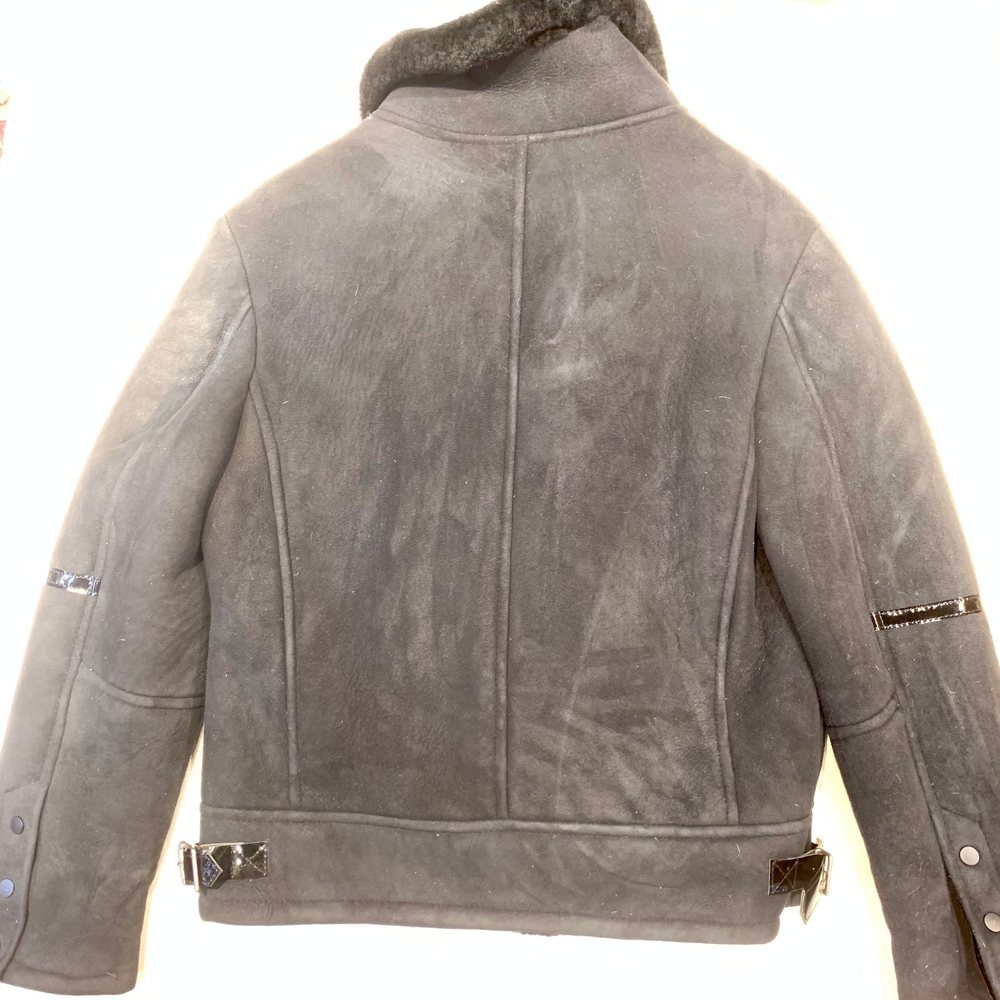 Kashani Black Suede Shearling Biker Jacket - Dudes Boutique