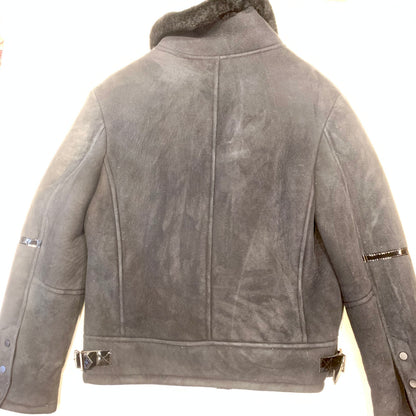 Kashani Black Suede Shearling Biker Jacket - Dudes Boutique