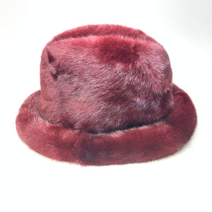 Kashani Wine Full Mink Fur Top Hat - Dudes Boutique